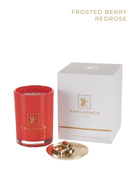 Frosted Berry Red ROSE - GLASS CANDLE 270g